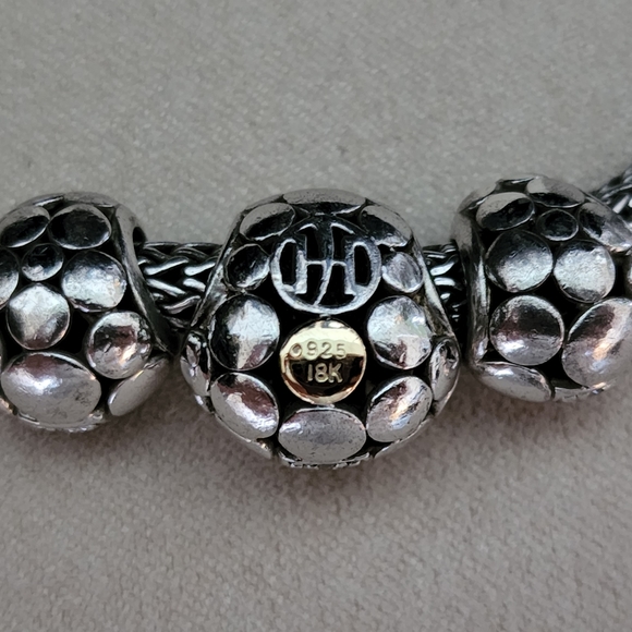 John Hardy Diamond Pave Three Dot Slider Necklace - Picture 6 of 10